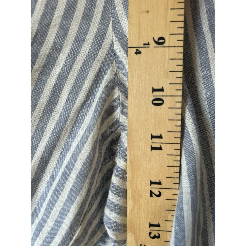 Eileen Fisher Women's Blue White Striped Hemp Organic Cotton Pull-On Pants XL - Picture 4 of 10